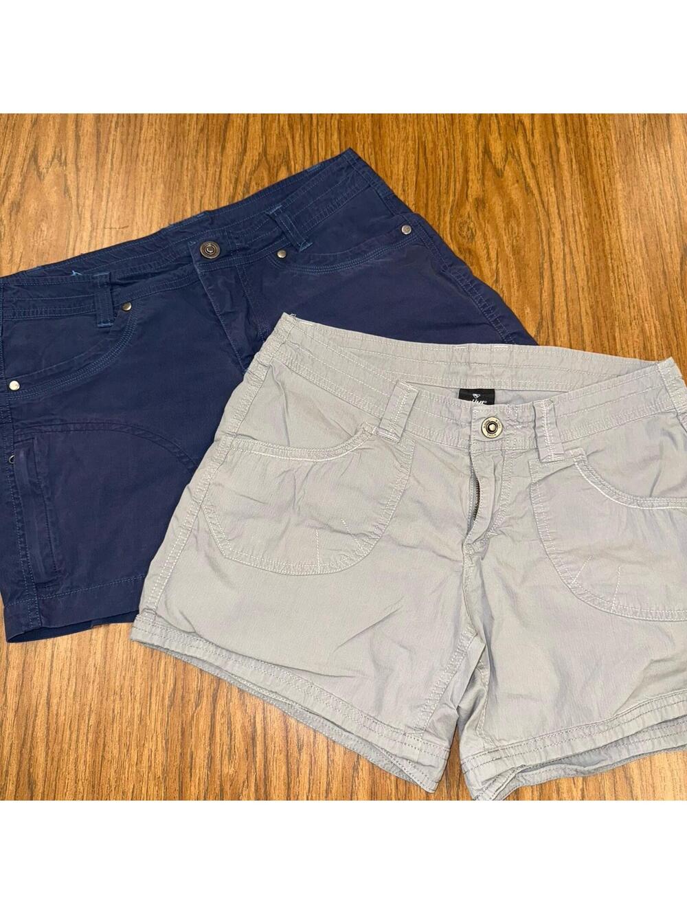 Kuhl Shorts Womens 4  Hiking Outdoor Button Zip Pockets Cotton Blend (2 Pair)